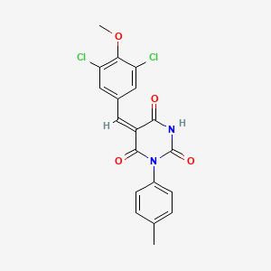 molecular formula C19H14Cl2N2O4 B5061255 5-(3,5-dichloro-4-methoxybenzylidene)-1-(4-methylphenyl)-2,4,6(1H,3H,5H)-pyrimidinetrione 