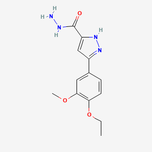 molecular formula C13H16N4O3 B5061263 3-(4-ethoxy-3-methoxyphenyl)-1H-pyrazole-5-carbohydrazide 