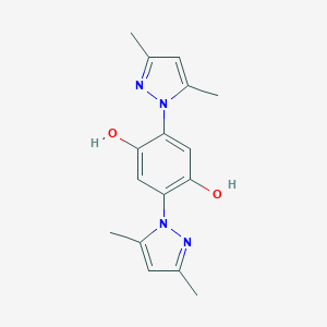 molecular formula C16H18N4O2 B506127 2,5-Bis(3,5-dimethyl-1H-pyrazol-1-yl)hydroquinone 