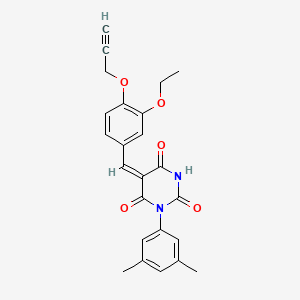 molecular formula C24H22N2O5 B5061290 1-(3,5-dimethylphenyl)-5-[3-ethoxy-4-(2-propyn-1-yloxy)benzylidene]-2,4,6(1H,3H,5H)-pyrimidinetrione 