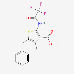 molecular formula C16H14F3NO3S B5061299 methyl 5-benzyl-4-methyl-2-[(trifluoroacetyl)amino]-3-thiophenecarboxylate 