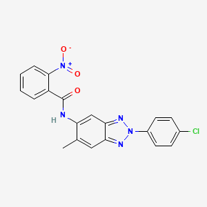 molecular formula C20H14ClN5O3 B5061345 N-[2-(4-chlorophenyl)-6-methyl-2H-1,2,3-benzotriazol-5-yl]-2-nitrobenzamide 