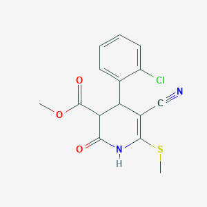 molecular formula C15H13ClN2O3S B5061365 methyl 4-(2-chlorophenyl)-5-cyano-6-(methylthio)-2-oxo-1,2,3,4-tetrahydro-3-pyridinecarboxylate 
