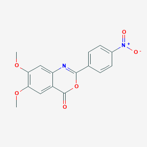 molecular formula C16H12N2O6 B506137 2-{4-nitrophenyl}-6,7-dimethoxy-4H-3,1-benzoxazin-4-one 