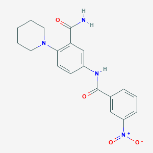 molecular formula C19H20N4O4 B5061405 5-[(3-nitrobenzoyl)amino]-2-(1-piperidinyl)benzamide 