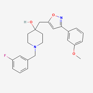 molecular formula C23H25FN2O3 B5061419 1-(3-fluorobenzyl)-4-{[3-(3-methoxyphenyl)-5-isoxazolyl]methyl}-4-piperidinol 