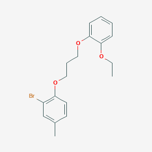 molecular formula C18H21BrO3 B5061432 2-bromo-1-[3-(2-ethoxyphenoxy)propoxy]-4-methylbenzene 