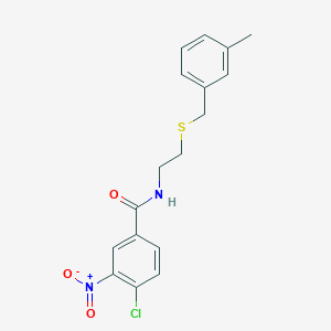 molecular formula C17H17ClN2O3S B5061463 4-chloro-N-{2-[(3-methylbenzyl)thio]ethyl}-3-nitrobenzamide 