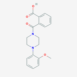molecular formula C19H20N2O4 B506149 2-[4-(2-Methoxyphenyl)piperazine-1-carbonyl]benzoic acid 