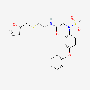 molecular formula C22H24N2O5S2 B5061493 N~1~-{2-[(2-furylmethyl)thio]ethyl}-N~2~-(methylsulfonyl)-N~2~-(4-phenoxyphenyl)glycinamide 