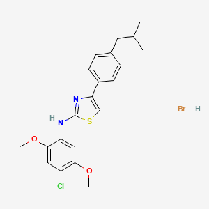 molecular formula C21H24BrClN2O2S B5061519 N-(4-chloro-2,5-dimethoxyphenyl)-4-(4-isobutylphenyl)-1,3-thiazol-2-amine hydrobromide 