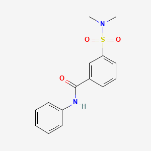 molecular formula C15H16N2O3S B5061539 3-[(dimethylamino)sulfonyl]-N-phenylbenzamide 