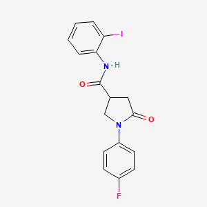 molecular formula C17H14FIN2O2 B5061552 1-(4-fluorophenyl)-N-(2-iodophenyl)-5-oxo-3-pyrrolidinecarboxamide 