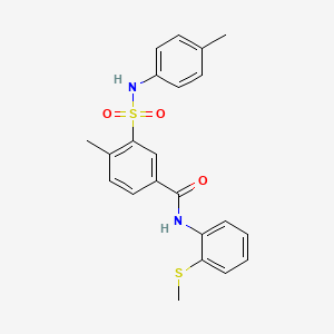 molecular formula C22H22N2O3S2 B5061583 4-methyl-3-{[(4-methylphenyl)amino]sulfonyl}-N-[2-(methylthio)phenyl]benzamide 