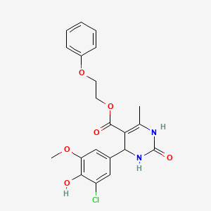 molecular formula C21H21ClN2O6 B5061621 2-phenoxyethyl 4-(3-chloro-4-hydroxy-5-methoxyphenyl)-6-methyl-2-oxo-1,2,3,4-tetrahydro-5-pyrimidinecarboxylate 