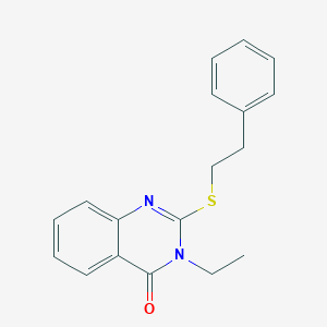 molecular formula C18H18N2OS B506163 3-ethyl-2-[(2-phenylethyl)sulfanyl]-4(3H)-quinazolinone CAS No. 330179-11-8