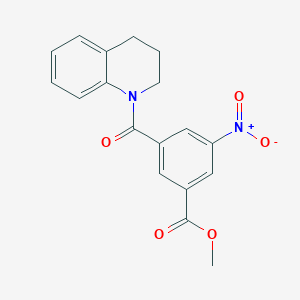 molecular formula C18H16N2O5 B506165 methyl 3-(3,4-dihydroquinolin-1(2H)-ylcarbonyl)-5-nitrobenzoate 