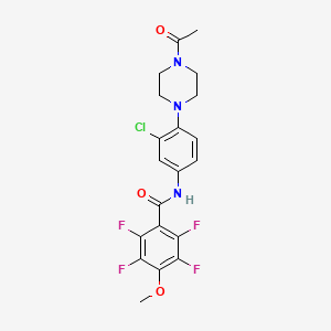 molecular formula C20H18ClF4N3O3 B5061676 N-[4-(4-acetyl-1-piperazinyl)-3-chlorophenyl]-2,3,5,6-tetrafluoro-4-methoxybenzamide 