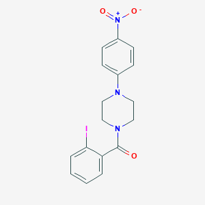 molecular formula C17H16IN3O3 B506168 1-(2-Iodobenzoyl)-4-(4-nitrophenyl)piperazine 