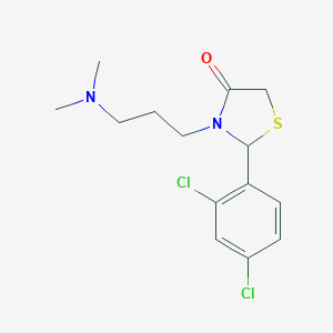 molecular formula C14H18Cl2N2OS B506169 2-(2,4-Dichlorophenyl)-3-[3-(dimethylamino)propyl]-1,3-thiazolidin-4-one 