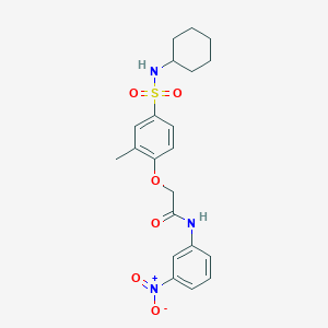 molecular formula C21H25N3O6S B5061705 2-{4-[(cyclohexylamino)sulfonyl]-2-methylphenoxy}-N-(3-nitrophenyl)acetamide 