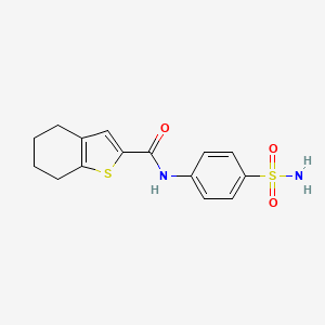 molecular formula C15H16N2O3S2 B5061744 N-[4-(aminosulfonyl)phenyl]-4,5,6,7-tetrahydro-1-benzothiophene-2-carboxamide 