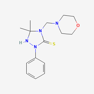 molecular formula C15H22N4OS B5061750 5,5-dimethyl-4-(4-morpholinylmethyl)-2-phenyl-1,2,4-triazolidine-3-thione 
