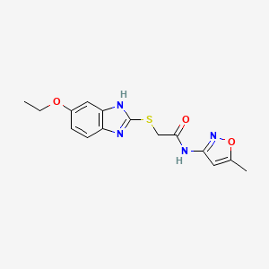 molecular formula C15H16N4O3S B5061768 2-[(5-ethoxy-1H-benzimidazol-2-yl)thio]-N-(5-methyl-3-isoxazolyl)acetamide 