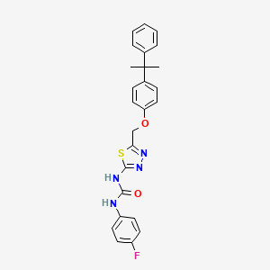 molecular formula C25H23FN4O2S B5061776 N-(4-fluorophenyl)-N'-(5-{[4-(1-methyl-1-phenylethyl)phenoxy]methyl}-1,3,4-thiadiazol-2-yl)urea 