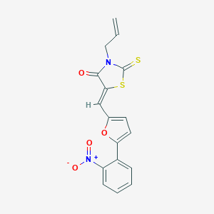 molecular formula C17H12N2O4S2 B506178 2-Thioxo-3-allyl-5-[(Z)-[5-(2-nitrophenyl)-2-furyl]methylene]-4-thiazolidinone 