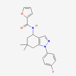molecular formula C20H20FN3O2 B5061781 N-[1-(4-fluorophenyl)-6,6-dimethyl-4,5,6,7-tetrahydro-1H-indazol-4-yl]-2-furamide 