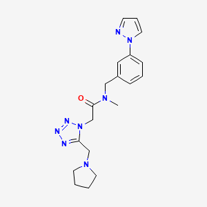 molecular formula C19H24N8O B5061787 N-methyl-N-[3-(1H-pyrazol-1-yl)benzyl]-2-[5-(1-pyrrolidinylmethyl)-1H-tetrazol-1-yl]acetamide 