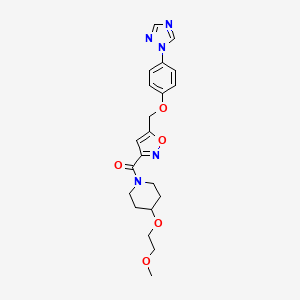 molecular formula C21H25N5O5 B5061805 4-(2-methoxyethoxy)-1-[(5-{[4-(1H-1,2,4-triazol-1-yl)phenoxy]methyl}-3-isoxazolyl)carbonyl]piperidine 