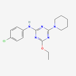 molecular formula C16H20ClN5O B5061809 N-(4-chlorophenyl)-4-ethoxy-6-(1-piperidinyl)-1,3,5-triazin-2-amine 