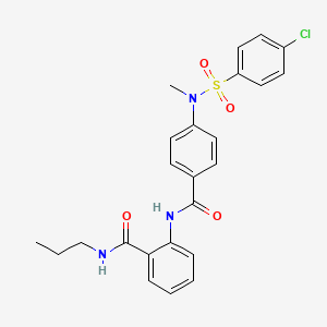 molecular formula C24H24ClN3O4S B5061843 2-({4-[[(4-chlorophenyl)sulfonyl](methyl)amino]benzoyl}amino)-N-propylbenzamide 