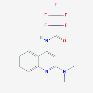 molecular formula C14H12F5N3O B506186 N-[2-(dimethylamino)quinolin-4-yl]-2,2,3,3,3-pentafluoropropanamide 