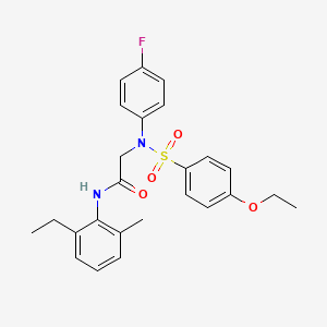 molecular formula C25H27FN2O4S B5061861 N~2~-[(4-ethoxyphenyl)sulfonyl]-N~1~-(2-ethyl-6-methylphenyl)-N~2~-(4-fluorophenyl)glycinamide 
