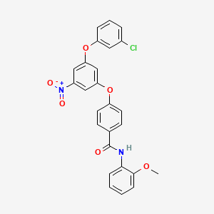 4-[3-(3-chlorophenoxy)-5-nitrophenoxy]-N-(2-methoxyphenyl)benzamide