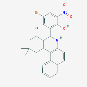 molecular formula C25H21BrN2O4 B5061865 5-(5-bromo-2-hydroxy-3-nitrophenyl)-2,2-dimethyl-2,3,5,6-tetrahydrobenzo[a]phenanthridin-4(1H)-one 
