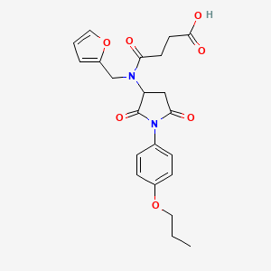 molecular formula C22H24N2O7 B5061885 4-[[2,5-dioxo-1-(4-propoxyphenyl)-3-pyrrolidinyl](2-furylmethyl)amino]-4-oxobutanoic acid 
