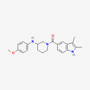 molecular formula C23H27N3O2 B5061894 1-[(2,3-dimethyl-1H-indol-5-yl)carbonyl]-N-(4-methoxyphenyl)-3-piperidinamine 