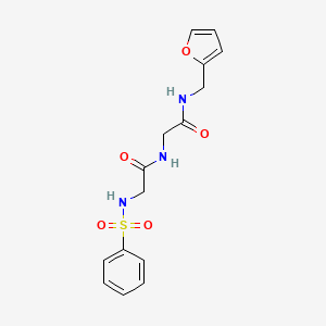 molecular formula C15H17N3O5S B5061929 N-(phenylsulfonyl)glycyl-N~1~-(2-furylmethyl)glycinamide 