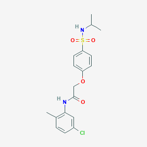 molecular formula C18H21ClN2O4S B506197 N-(5-chloro-2-methylphenyl)-2-{4-[(isopropylamino)sulfonyl]phenoxy}acetamide 