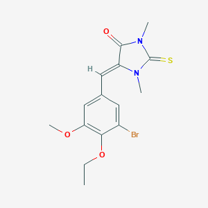 molecular formula C15H17BrN2O3S B506199 5-(3-Bromo-4-ethoxy-5-methoxybenzylidene)-1,3-dimethyl-2-thioxoimidazolidin-4-one 