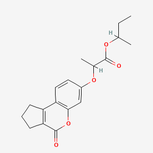 molecular formula C19H22O5 B5061991 sec-butyl 2-[(4-oxo-1,2,3,4-tetrahydrocyclopenta[c]chromen-7-yl)oxy]propanoate 