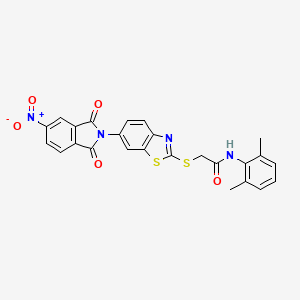 molecular formula C25H18N4O5S2 B5062012 N-(2,6-dimethylphenyl)-2-{[6-(5-nitro-1,3-dioxo-1,3-dihydro-2H-isoindol-2-yl)-1,3-benzothiazol-2-yl]thio}acetamide 