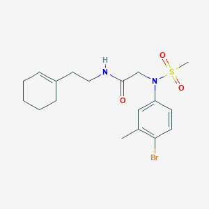 molecular formula C18H25BrN2O3S B5062013 N~2~-(4-bromo-3-methylphenyl)-N~1~-[2-(1-cyclohexen-1-yl)ethyl]-N~2~-(methylsulfonyl)glycinamide 
