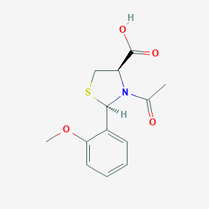 molecular formula C13H15NO4S B506202 (2R,4R)-3-acetyl-2-(2-methoxyphenyl)-1,3-thiazolidine-4-carboxylic acid 