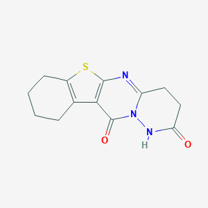 molecular formula C13H13N3O2S B506203 3,4,7,8,9,10-hexahydro-1H-[1]benzothieno[2',3':4,5]pyrimido[1,2-b]pyridazine-2,11-dione 