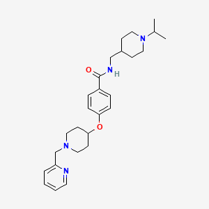 molecular formula C27H38N4O2 B5062035 N-[(1-isopropyl-4-piperidinyl)methyl]-4-{[1-(2-pyridinylmethyl)-4-piperidinyl]oxy}benzamide 